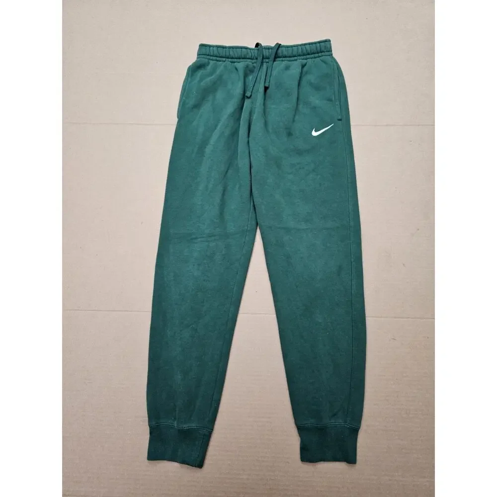 Nike Mens Black Club Fleece Joggers CJ1616 - Team Pants - Green Size Small - Picture 1 of 13